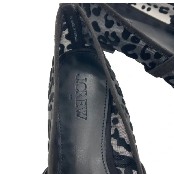 J. Crew Factory Black Leopard mesh Mary Jane flats - Picture 7 of 13